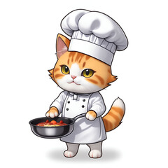 シェフの恰好をした可愛い猫