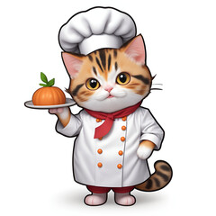 シェフの恰好をした可愛い猫