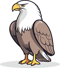 Noble Eagle Perched on Tree Detailed Vector Artwork