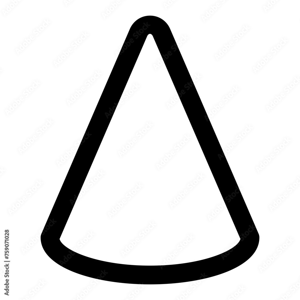 Poster cone icon in outline style. simple geometry symbol vector illustration — pixel-perfect icon.