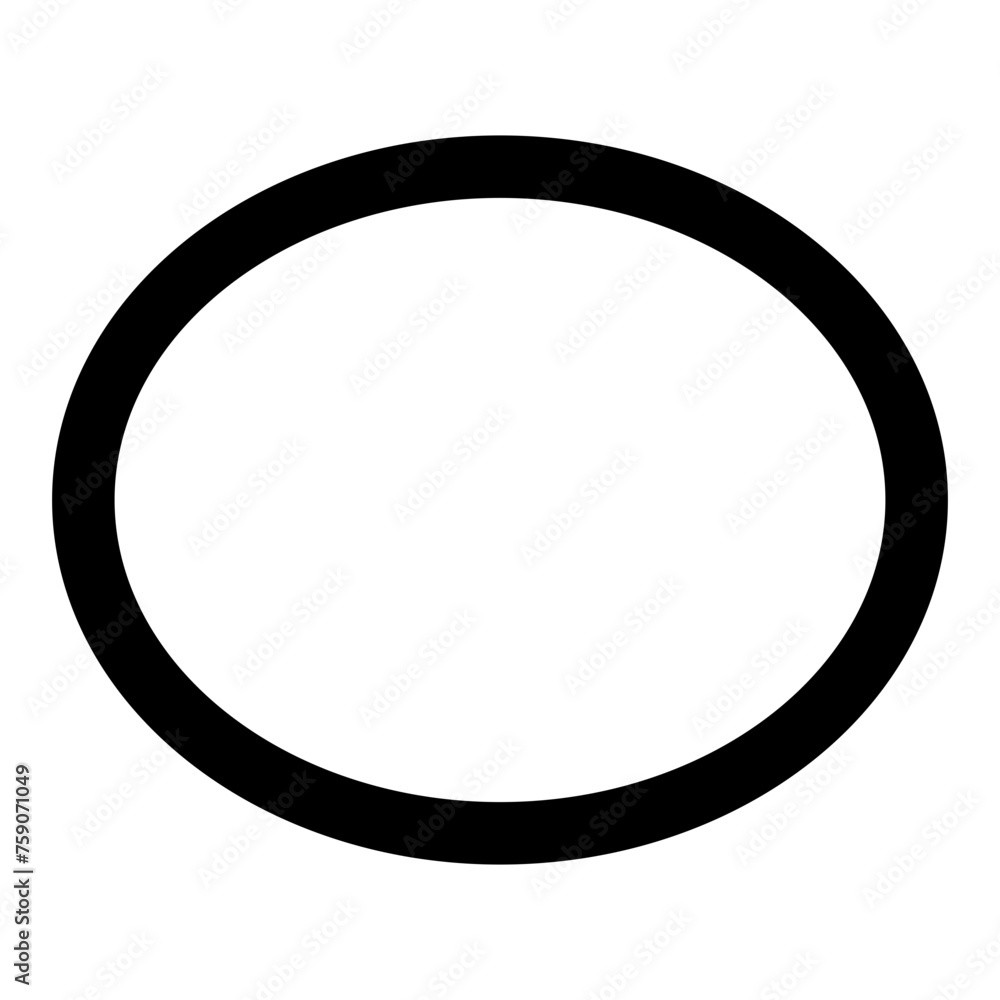 Poster ellipse icon in outline style. simple geometry symbol vector illustration — pixel-perfect icon.