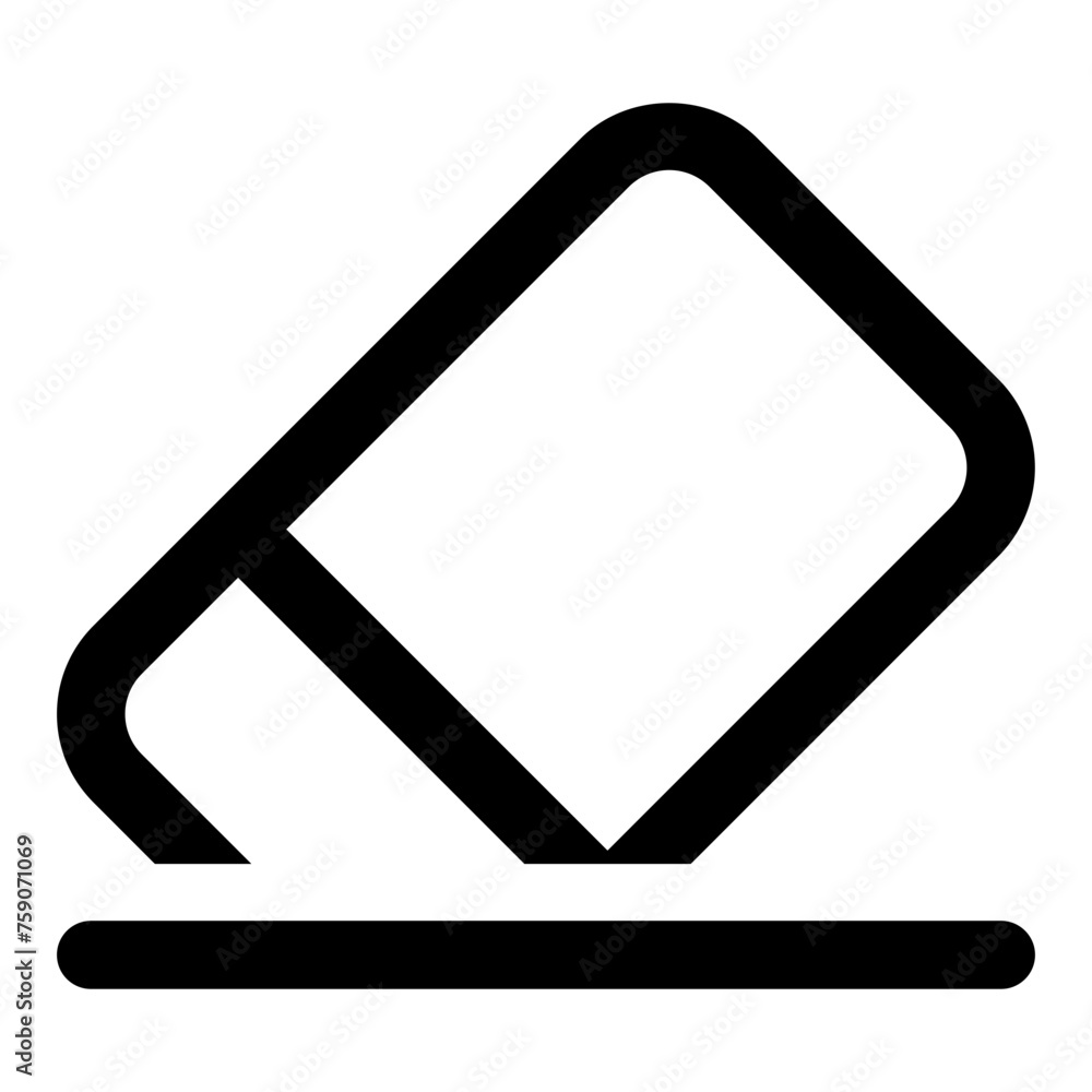 Poster eraser icon in outline style. simple delete vector illustration — pixel-perfect icon.