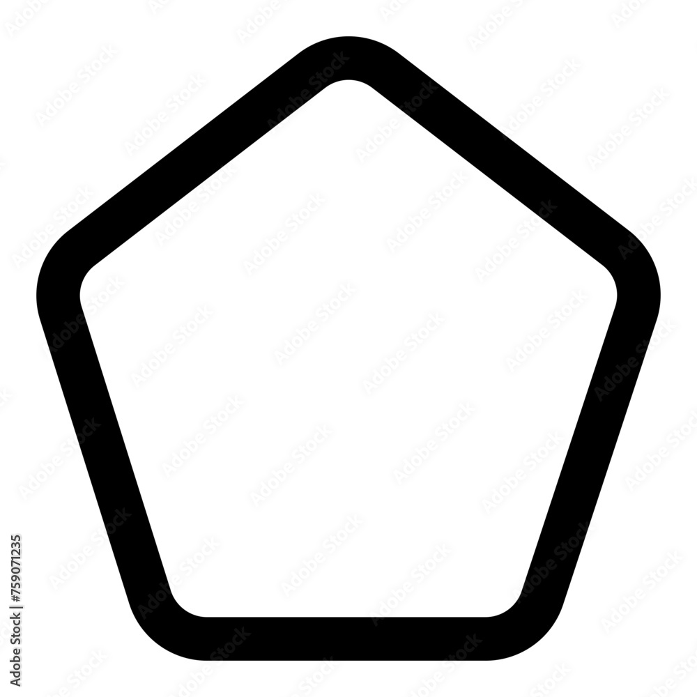 Poster pentagon shape icon in outline style. simple geometry symbol vector illustration — pixel-perfect ico