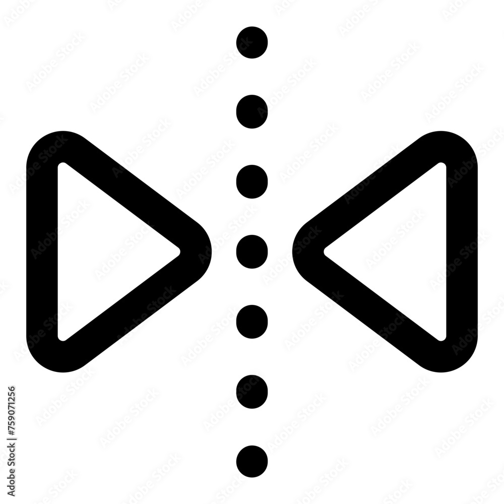 Poster horizontal reflection icon in outline style. simple mirror vector illustration — pixel-perfect icon.