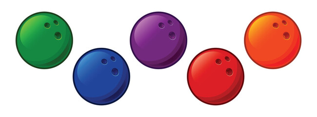 various colored bowling balls set