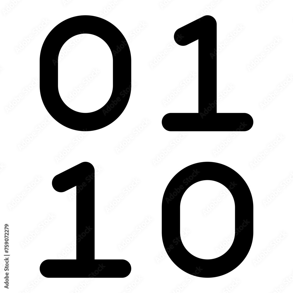Poster binary icon in outline style. simple development symbol vector illustration — pixel-perfect icon.