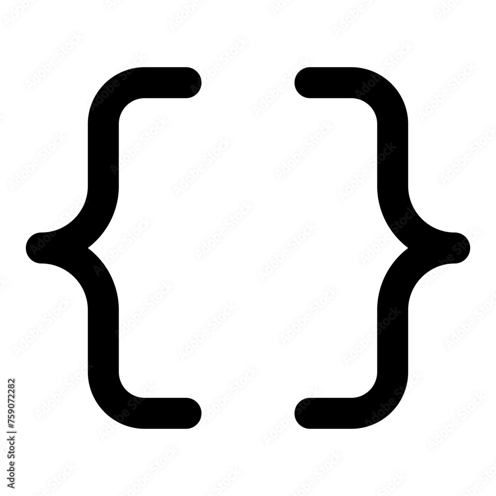 Aufkleber bracket curve icon in outline style. simple development symbol vector illustration — pixel-perfect i