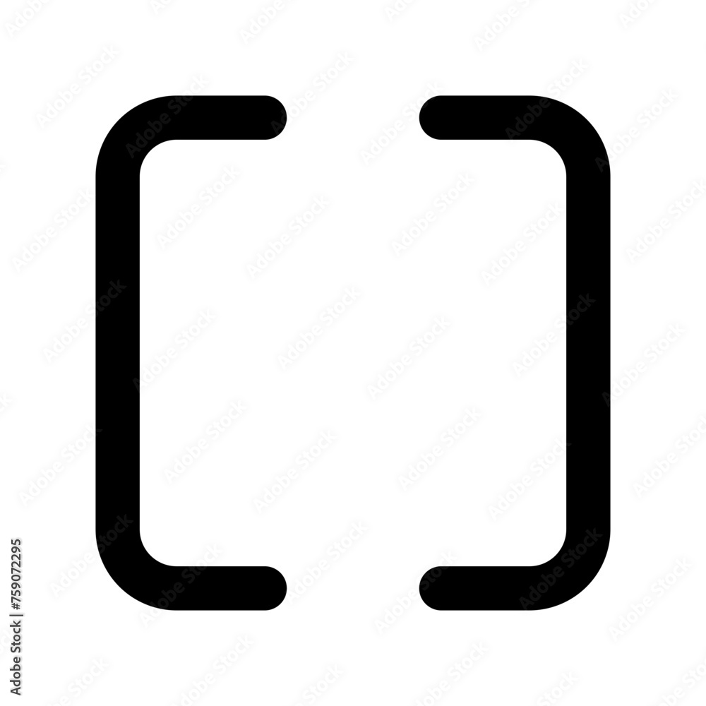 Aufkleber bracket square icon in outline style. simple development symbol vector illustration — pixel-perfect 