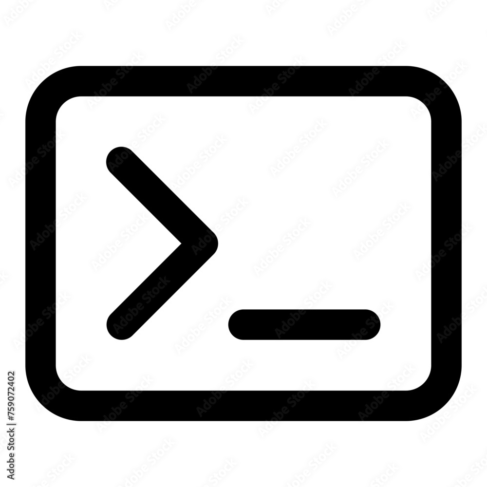 Aufkleber terminal icon in outline style. simple command symbol vector illustration — pixel-perfect icon.