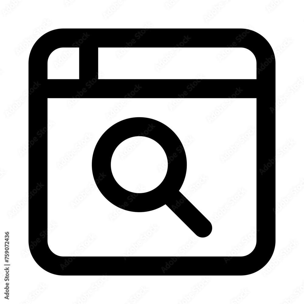 Poster website seo icon in outline style. simple browser interface vector illustration — pixel-perfect icon