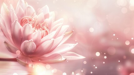 Pink lotus flower on a blurred background