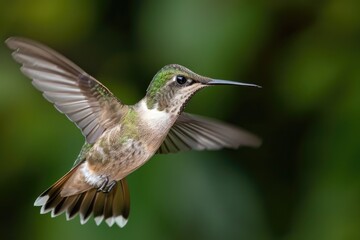 Fototapeta premium Close-Up Of A Hummingbird Mid-Flight