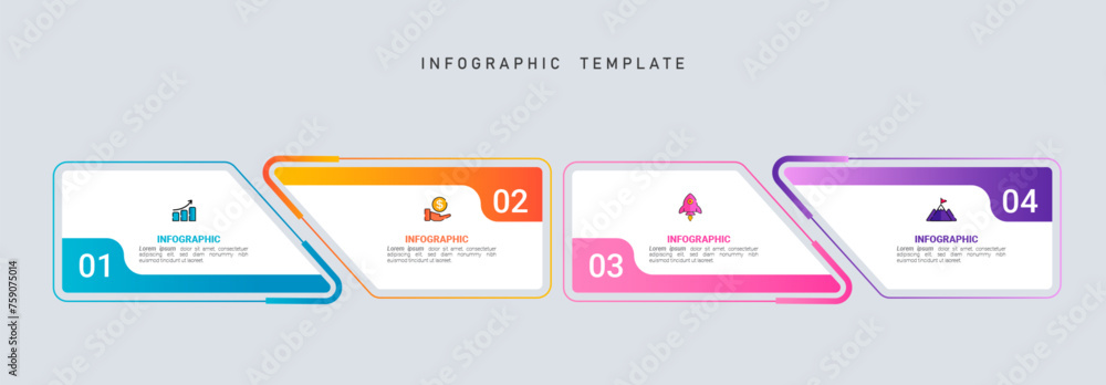 Poster infographic elements design template, business concept with 4 steps. vector