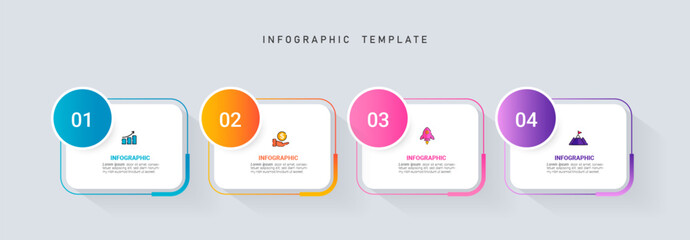 Infographic elements design template, business concept with 4 steps. Vector  - obrazy, fototapety, plakaty