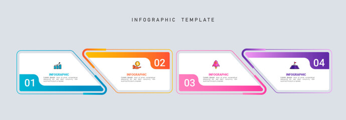 Infographic elements design template, business concept with 4 steps. Vector 