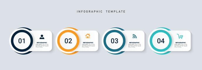 Infographic elements design template, business concept with 4 steps. Vector 