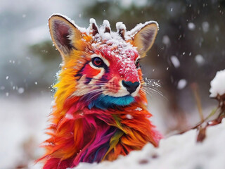 Colorful Animal in the Snow