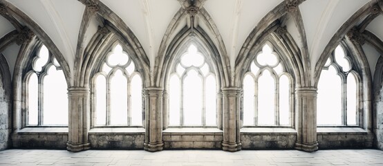 a large stone building with arched windows