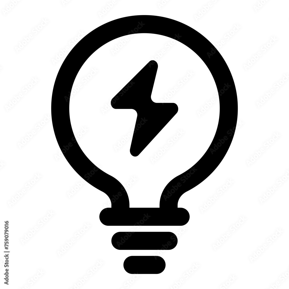 Poster lightbulb icon in outline style. simple bulb vector illustration — pixel-perfect icon.