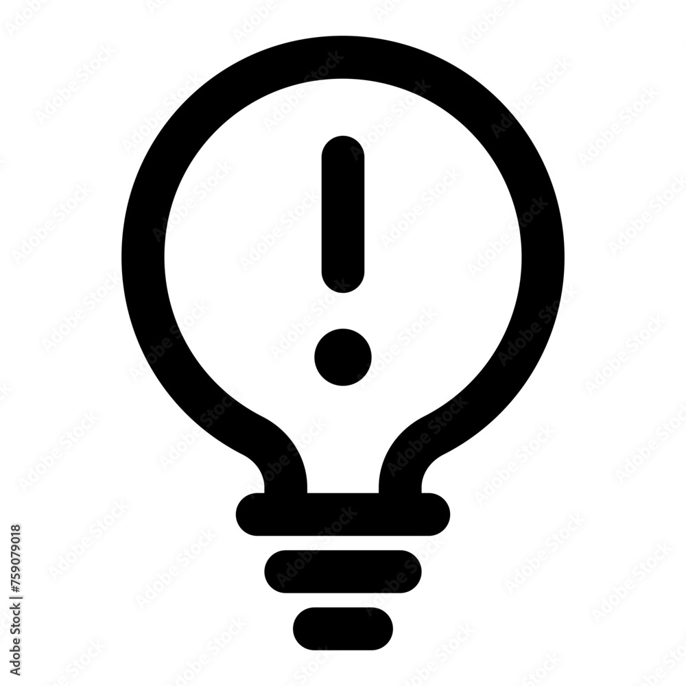 Aufkleber lightbulb error icon in outline style. simple bulb vector illustration — pixel-perfect icon.