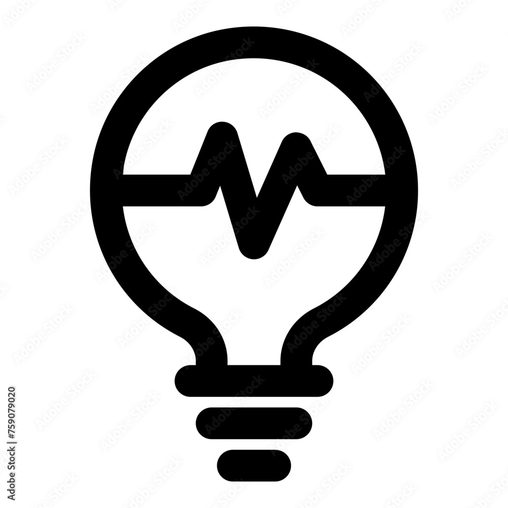 Poster lightbulb icon in outline style. simple bulb vector illustration — pixel-perfect icon.
