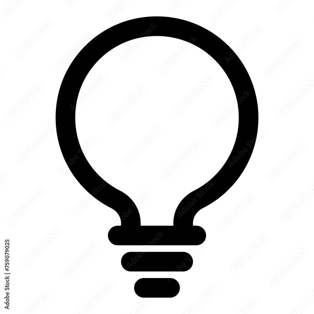 Poster lightbulb icon in outline style. simple bulb vector illustration — pixel-perfect icon.
