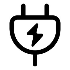 Obraz premium Electric plug charging icon in outline style. Simple charger vector illustration — pixel-perfect icon.