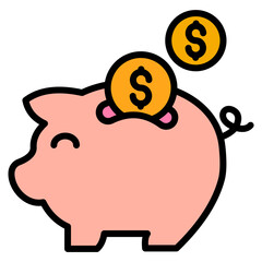 Piggy Bank Icon Element For Design