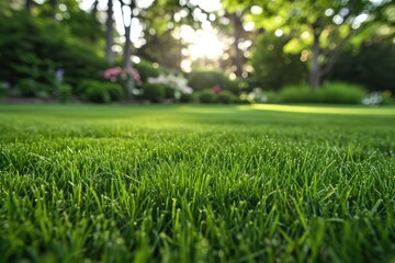 Freshly mowed lawns crisp scent photography - obrazy, fototapety, plakaty