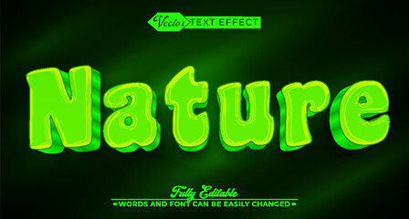 Cartoon Green Nature Vector Editable Text Effect Template