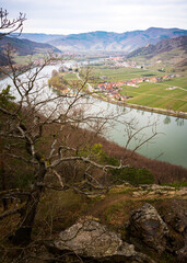 Landscape of Wachau valley, Danube river, Austria