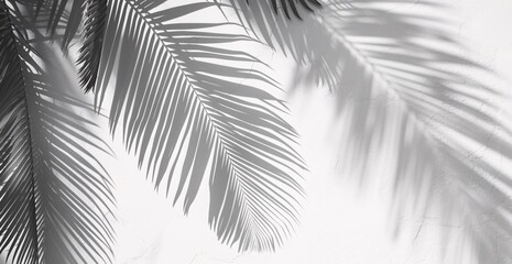 shadows of palm leaves on a white surface