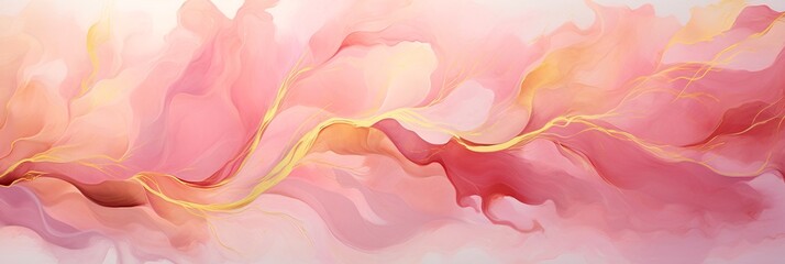 a pink and gold swirls - obrazy, fototapety, plakaty