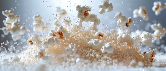 popcorn flying in the air - obrazy, fototapety, plakaty