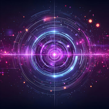 abstract background  space, light, technology, illustration, fractal, circle, science, radar, energy, design, pattern, star, glow, wallpaper, motion,Ai generated 