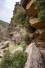 Panorama landscape of rock formations of Tasyaran Valley Natural Park canyon ( Tasyaran Vadisi) . Located in Usak (Usak), Turkey