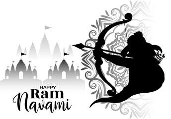 Cultural Happy Ram navami Hindu festival card design
