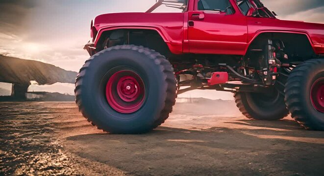 Monster truck in the mud.