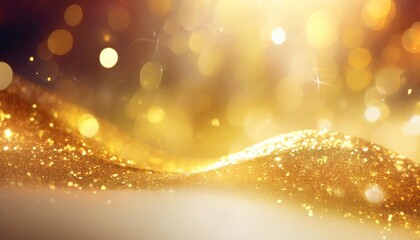 defocused festive background with gold glitter