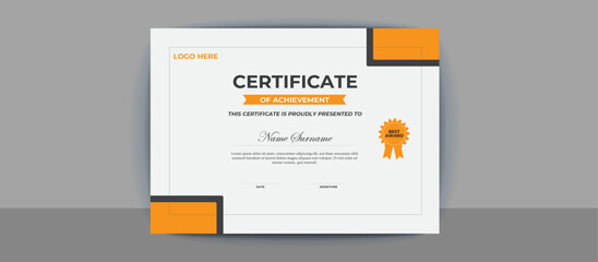 Modern employee of the month certificate