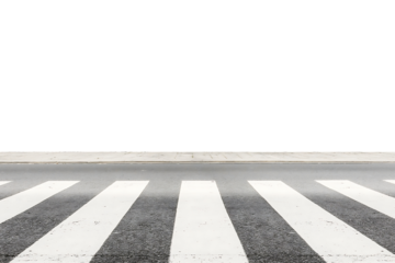 crosswalk on the road isolated on a transparent background