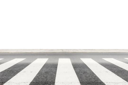 crosswalk on the road isolated on a transparent background