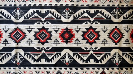 a pattern with a Middle Eastern influence, specifically resembling the Arabian Sadu weaving style. - obrazy, fototapety, plakaty