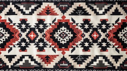 a pattern with a Middle Eastern influence, specifically resembling the Arabian Sadu weaving style. - obrazy, fototapety, plakaty