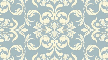 a vintage pattern. It has a pastel blue background with a geometric floral design, imparting a soft, retro feel which could be used in various decorative
