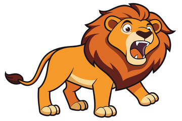 Obraz na płótnie Canvas Cartoon lion roaring vector illustration