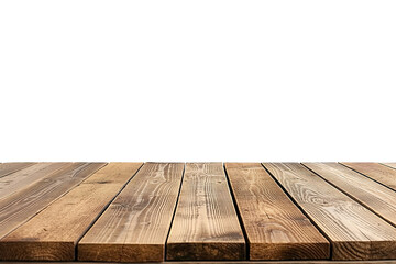 empty wooden table top isolated on a transparent background, mockup, display product