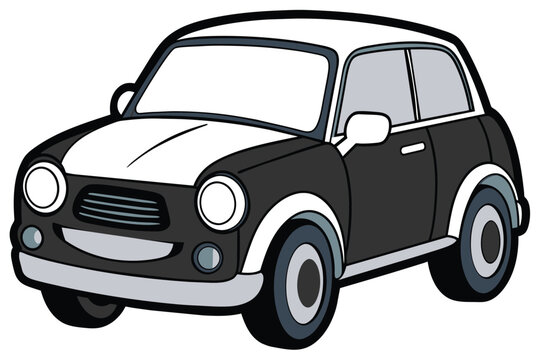 Black and white car vector illustration