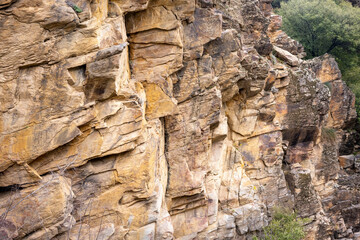 Panorama landscape of rock formations of Tasyaran Valley Natural Park canyon ( Tasyaran Vadisi) . Located in Usak (Usak), Turkey