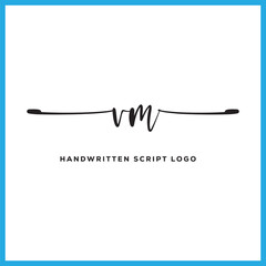 VM initials Handwriting signature logo. VM Hand drawn Calligraphy lettering Vector. VM letter real estate, beauty, photography letter logo design.
